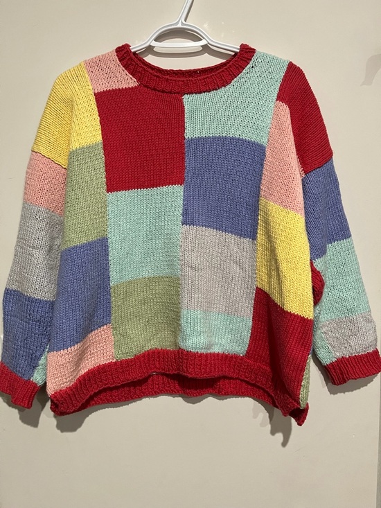 Sweaters - Colourful women’s patchwork sweater